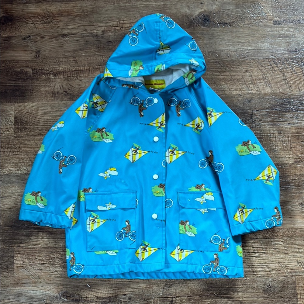 Kids Curious George Lined Raincoat